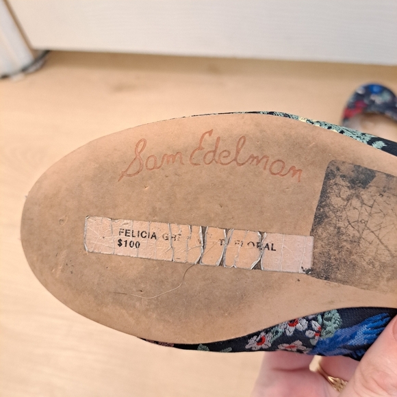 Sam Edelman Navy Multicolor Floral Bow Detail Cute Twee Felicia Flats Size 6M - Picture 7 of 7